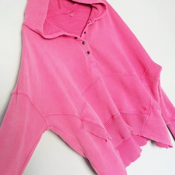 Free People FP Movement Solid Honey Dove Pullover Hoodie in Pink Size L Rare $98 - Picture 5 of 16